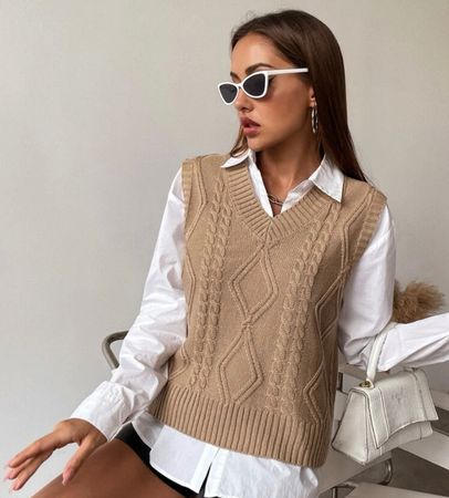 Strick Pullover Beige