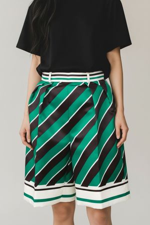 Elisabetta Franchi Shorts grün gestreift Gr. 38