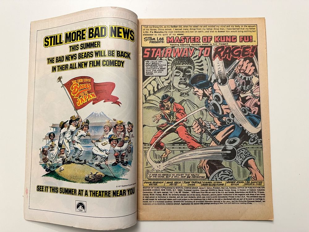 Alte Marvel Comics englisch „MASTER OF KUNG FU!“ 1977+1978 Kaufen auf