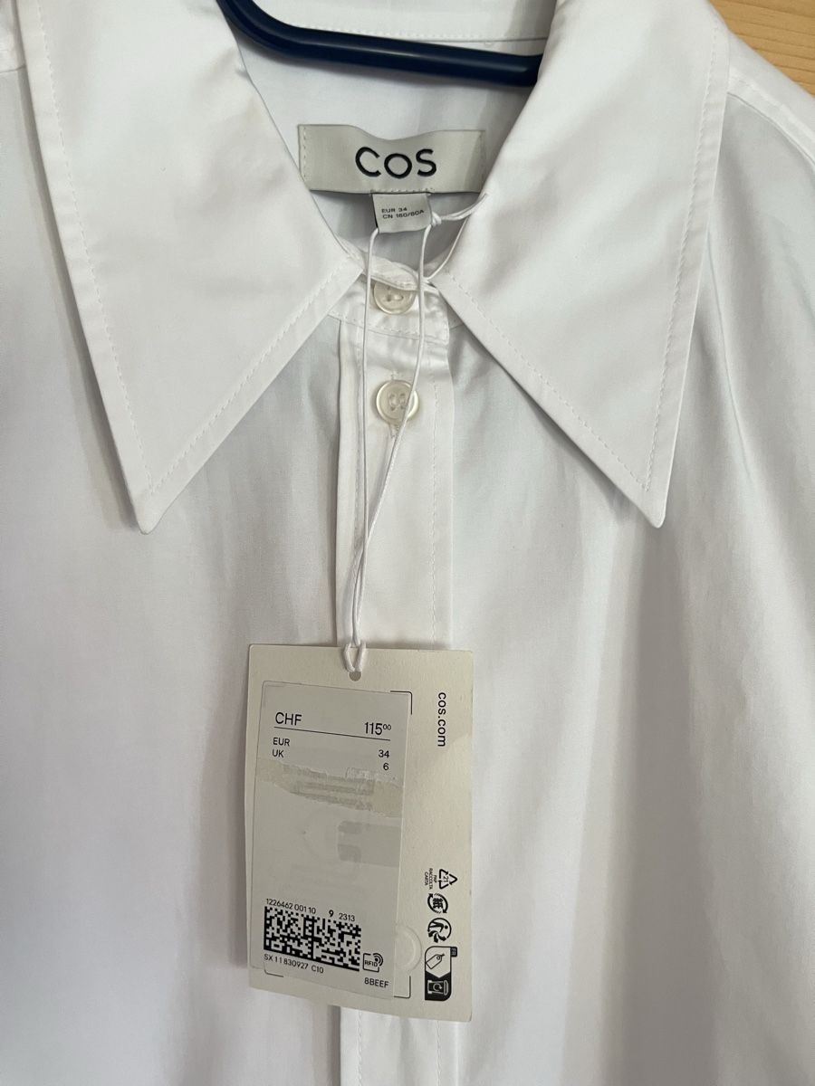 Cos Camicette: COS Hemd kurzarm, weiss Gr. 34  – Nuovo e nell'imballaggio originale da Wädenswil venduto da Iana32 1