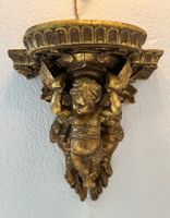 dekorative Wand Konsole gold Barock Stil mit Engel und Löwe