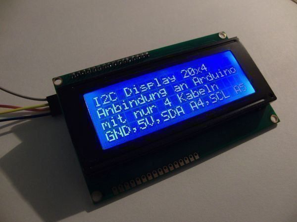 I2C LCD Display für Arduino 20x4 Zeichen, mit I2C Interface | Kaufen ...
