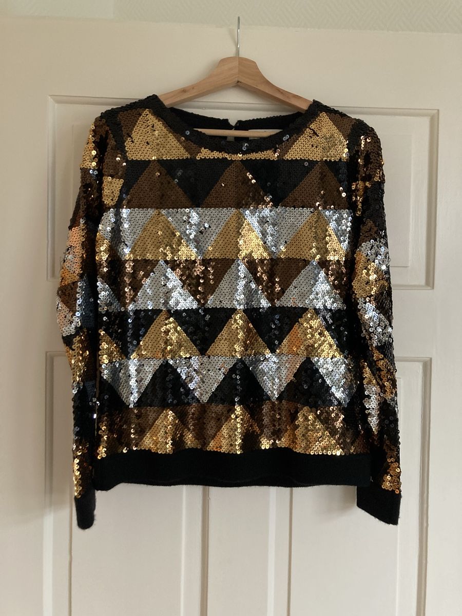 Essentiel Antwerp Top: Essentiel Antwerp Sequin Sweater Size S/M – Nuovo (secondo la descrizione) da Zürich venduto da Maki333