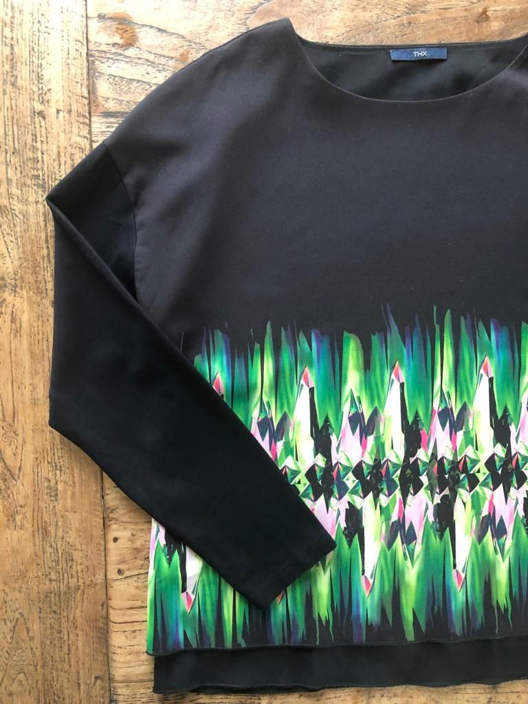 Tops: Elegantes Top, Oberteil von TMX. Schwarz mit Muster. Gr. M. – Gebraucht aus Zürich von Sunnyflower97 1