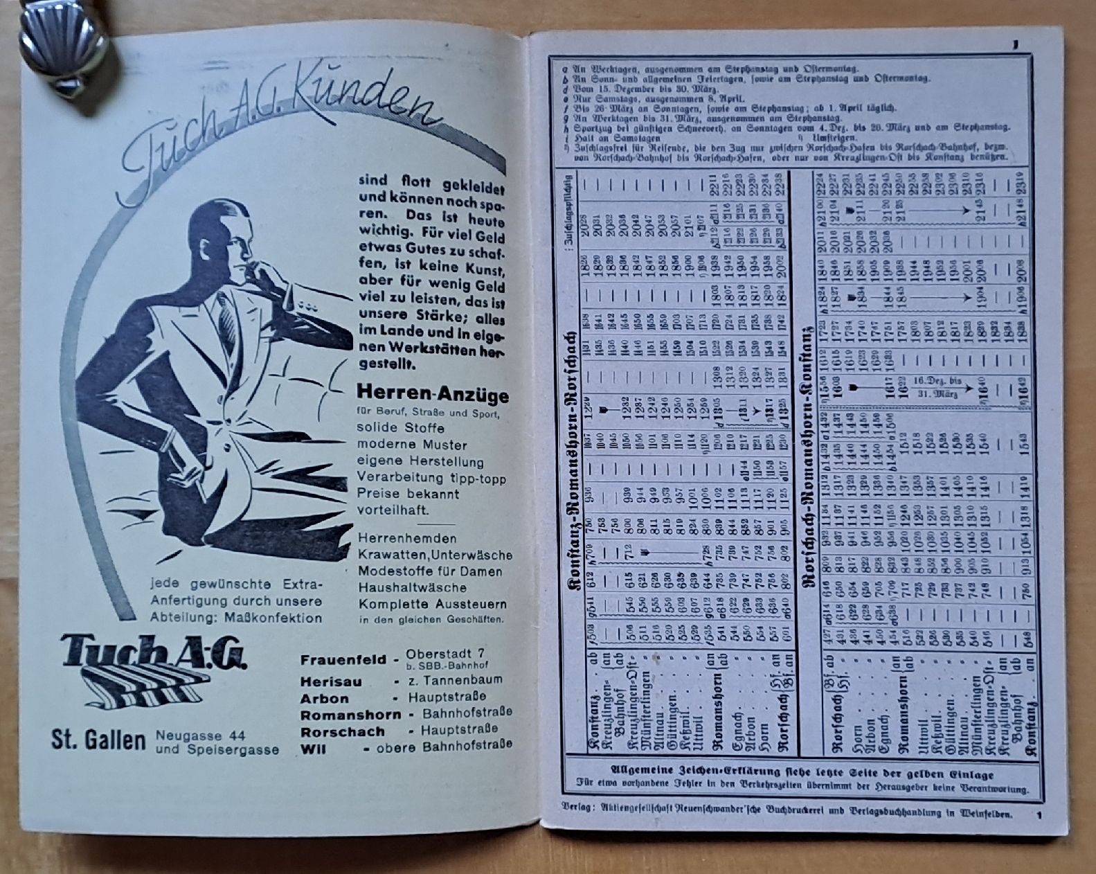 Libri: Ostschweizerischer Taschen-Fahrplan, 1938 – Usato da Trogen venduto da Limboo 1