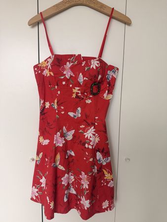 Red floral dress with butterflies - Summer vibe!