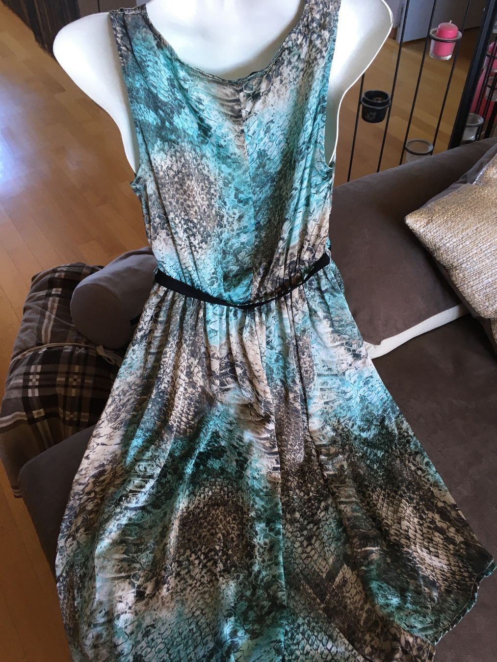 Vestiti: Robe soirée Dune by Dune satin python turquoise brun beige S – Nuovo (secondo la descrizione) da Genève venduto da Libellule477 9
