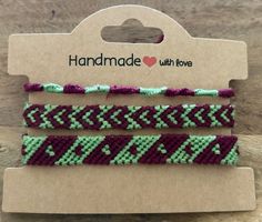 Set 3x Armband / Freundschaftsband Herz Motiv