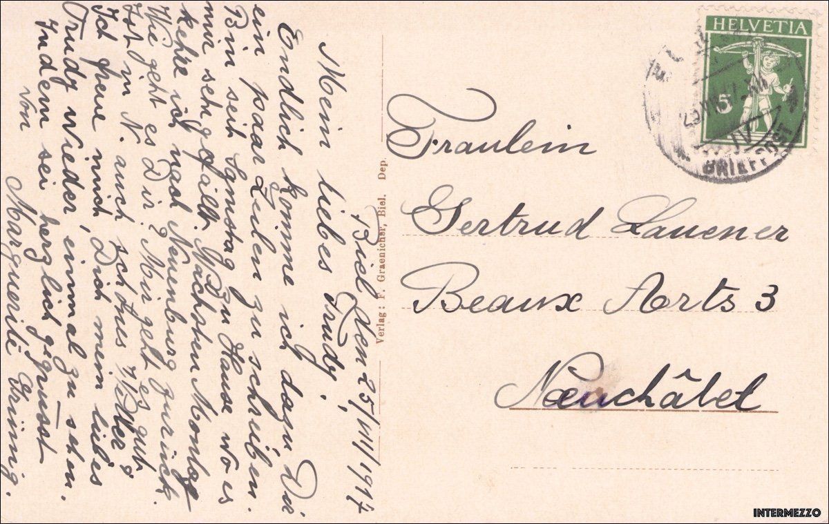Cartoline postali: Biel Bienne // Kirche Alpen 1917 – Usato da Basel venduto da intermezzo12 1