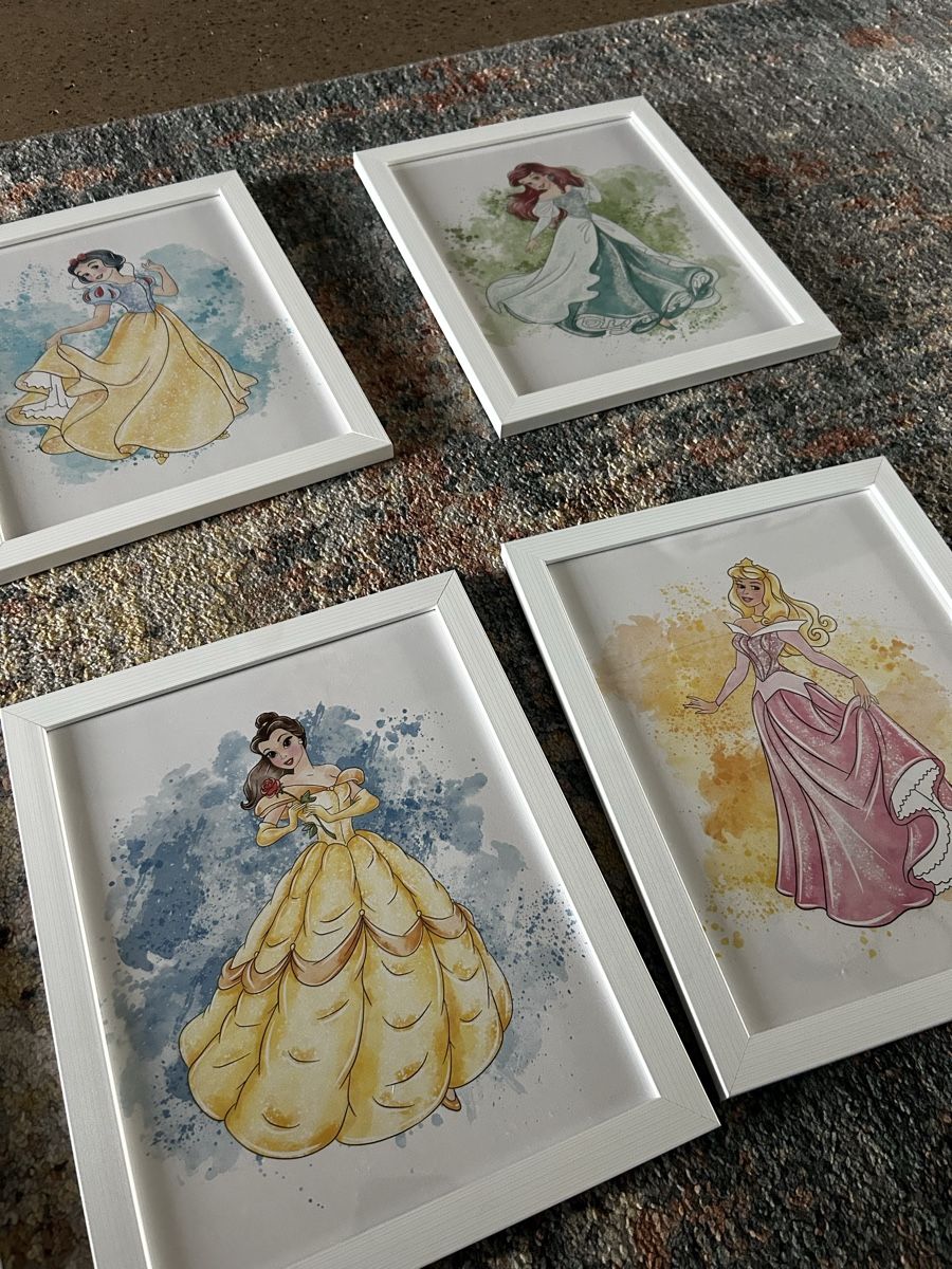 Poster & Bilder: 8 Disney Prinzessinnen Bilder mit Rahmen – Neu (gemäss Beschreibung) aus Zürich von Facellas 2