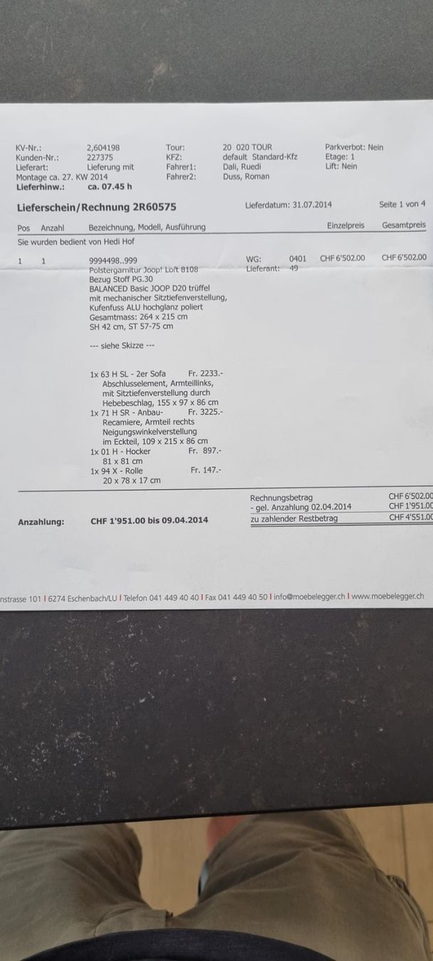 Joop Divani: Sofa Joop Loft 8108 – Usato da Hünenberg See venduto da Chloepfer0 5