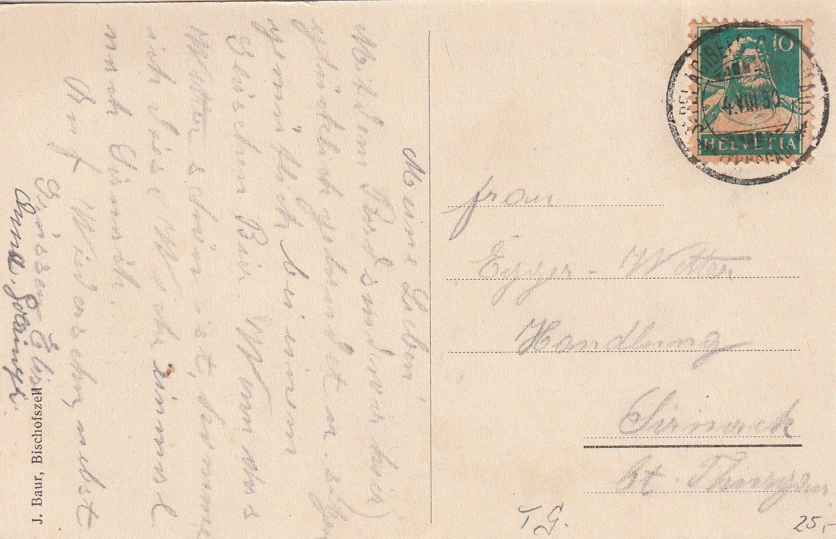 Cartoline postali: St.Pelagiberg-Wallfahrtskirche-Pfarrhaus-Kurhaus-1930 – Usato da uttwil venduto da Koehlerfred 1