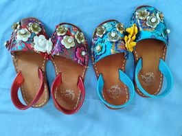 Mädchen-Schuhe (Gr. 29 & 31/32), bunte Slingbacks&Ballerinas