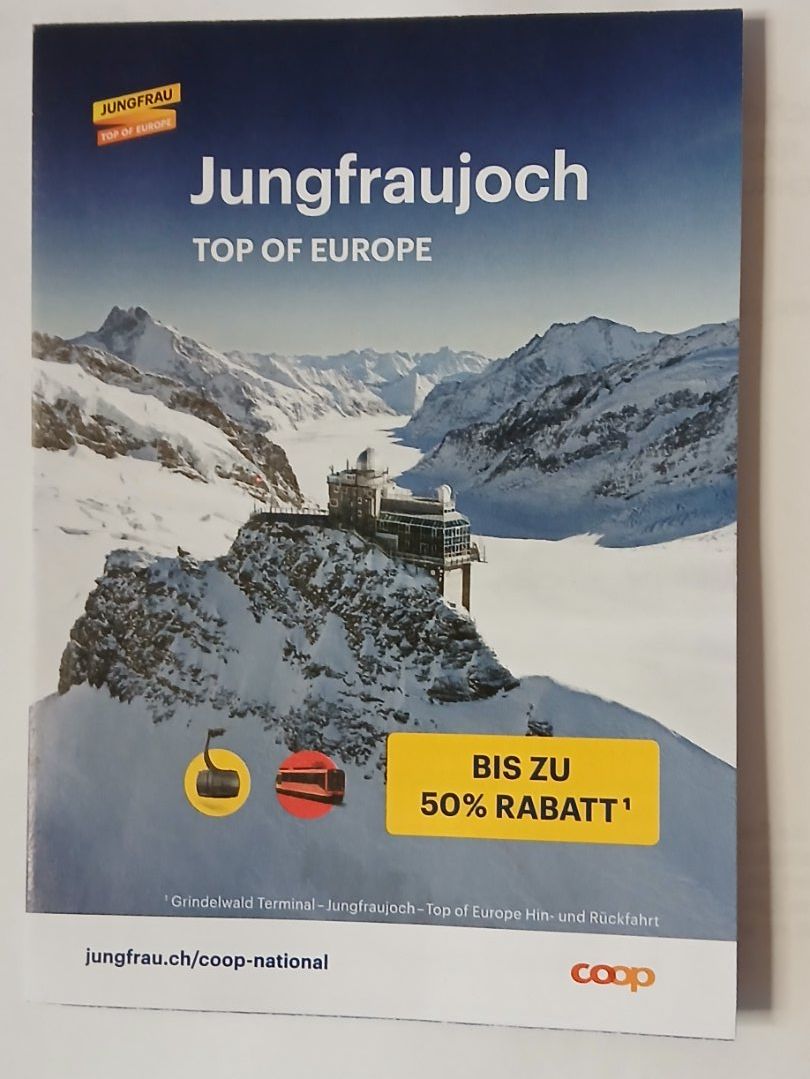 Buoni: Jungfraujoch Gutschein bis 50% Rabatt – Nuovo e nell'imballaggio originale da Zürich venduto da sebime0