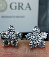 Boucles d'oreille argent diamants de moissanite de 1,2 ct