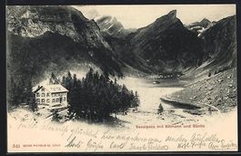 Seealpsee, Seeufer mit Altmann und Sänt