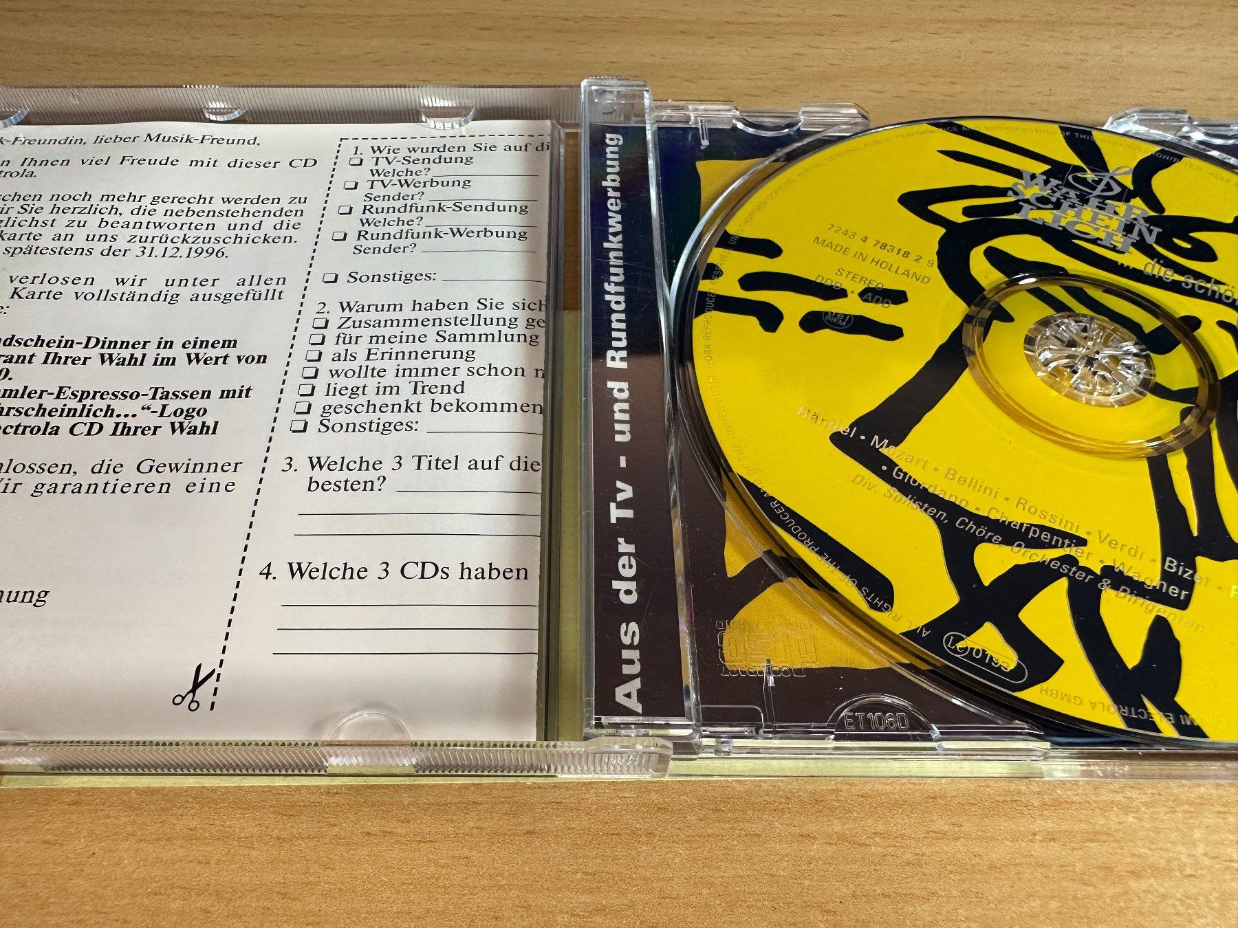 CD: Various – Wahrscheinlich ... Die Schönsten Open-Arien – Usato da Rikon im Tösstal venduto da Alpenmutz 2