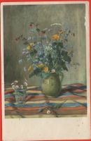 BLUMEN im Krug, Ed. Deriaz, gel. 1953 v. Zürich n. Grüningen
