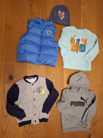 Kleiderpaket Jungs Gr. 110/116: Hoodie Puma, Weste / Gilet