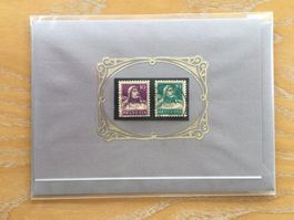 Glückwunschkarte mit Briefmarken - Einzelstück