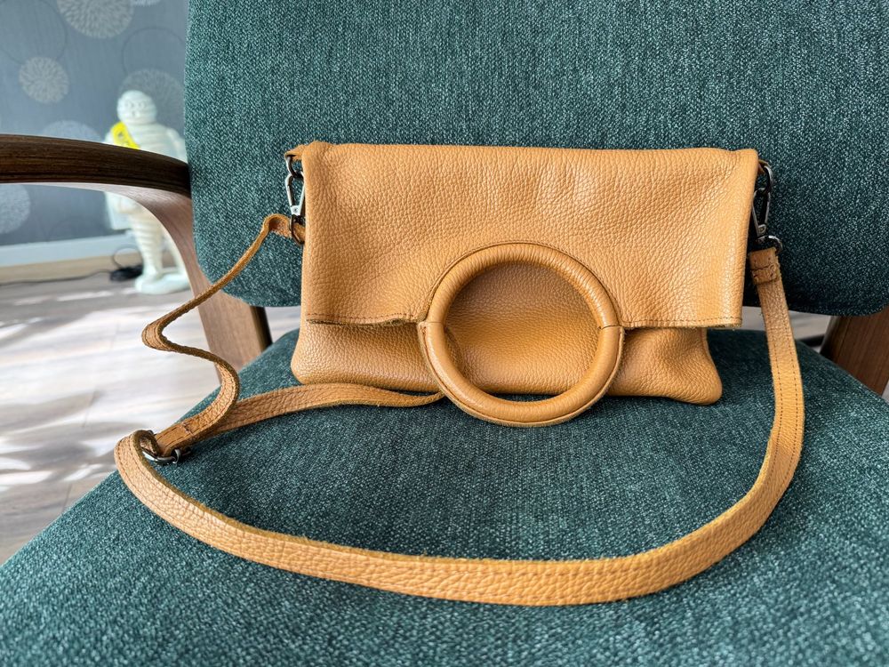 SH Leder Ely G149 Sac Bandoulière Cuir Véritable - Élégant 24,5 X 15 Cm