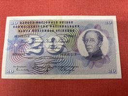 Schweizer Banknote 20 Franken, 23. Dezember 1959, Rarität
