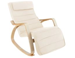 Schaukelstuhl Onda beige mit Armlehnen, Gestell aus Birkenh