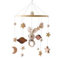 Strick Holz Mobile mit Halterung Kinderbett