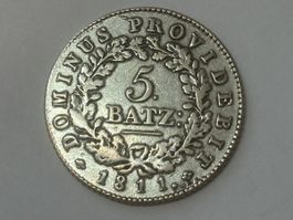 Kantonsmünzen: Bern 5 Batzen 1811 Schweiz Silber 