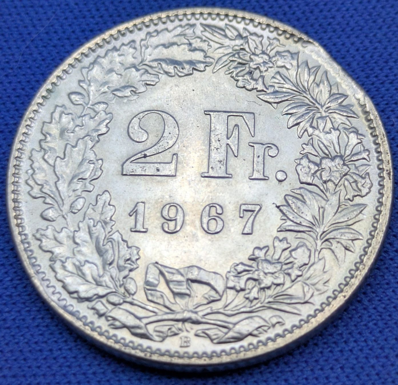 Alle Münzen: Silberner 2.- Jg. 1967 / Zainende – Gebraucht aus Mühlethal von sowato 3