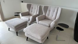 2 Nouvelle Fauteuils confortables avec repose-pieds
