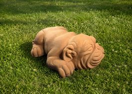 XXL Terrakotta Hund Skulptur 55 cm Italienische Gartenfigur