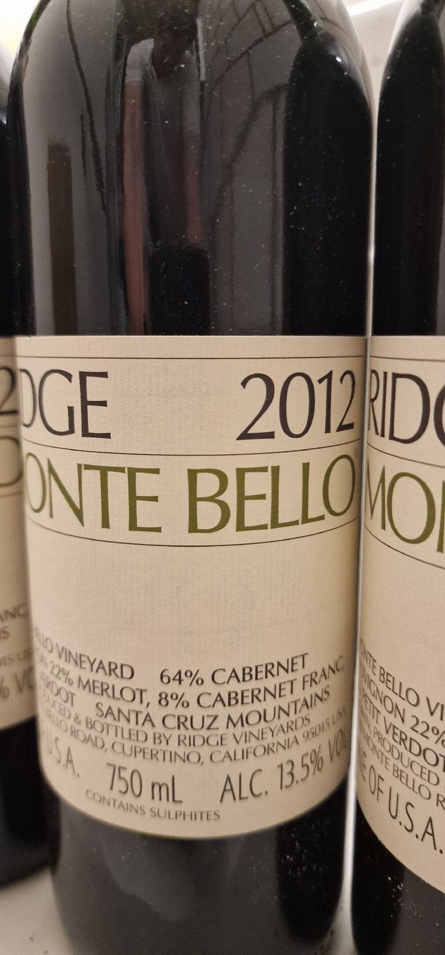 Wein: 3x Ridge Monte Bello 2012  – Neu (gemäss Beschreibung) aus Unterstammheim von BurgundyPassion 3