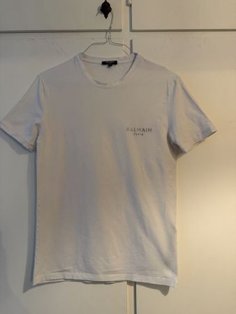 T-shirt Balmain Paris bianca taglia M, logo ricamato, come n