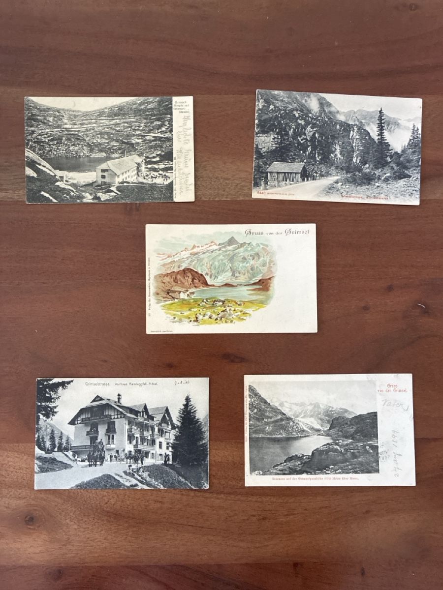 Cartoline postali: 10 Ansichtskarten Schweiz vom Grimsel BE. A – Usato da Oftringen venduto da Cla.vD.74