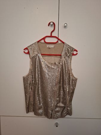 Cream Weste, Gr. 42, beige-gold, Pailletten, Top Zustand!