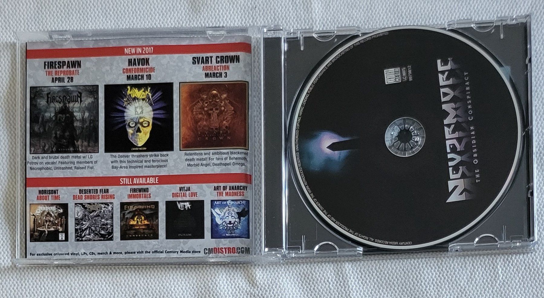 CD: Nevermore - The obsidian conspiracy – Usato da Villars-sur-glane venduto da Epsilonhike 2