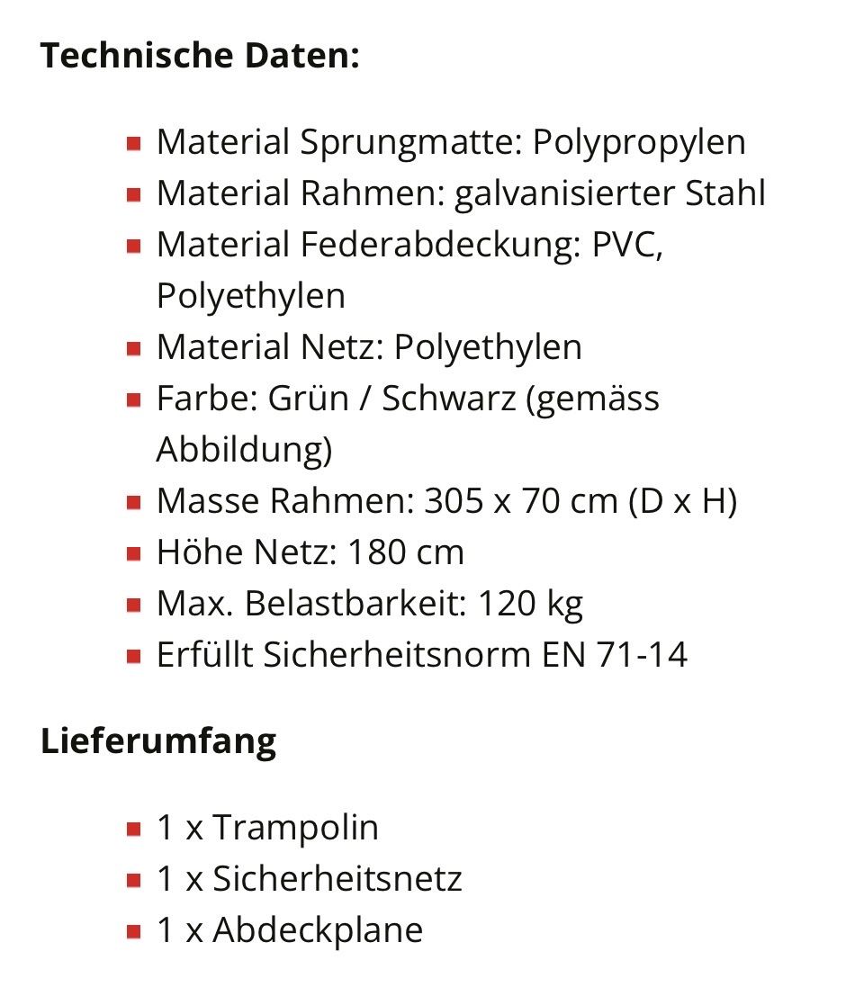 Gonser Trampolini: Trampolin Lejump 305cm – Nuovo e nell'imballaggio originale da Zürich venduto da Flaca24 3