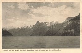 Aussicht Terrasse Hof Vierwaldstätter See Brunnen