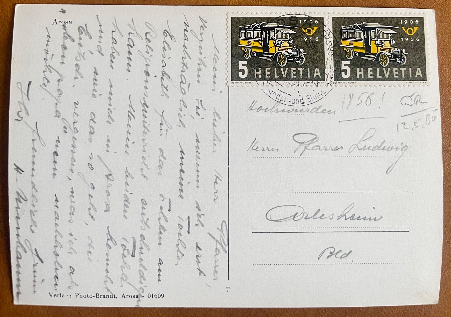 Cartoline postali: AK:  AROSA - 1956 – Usato da Lutry venduto da Ediego 1