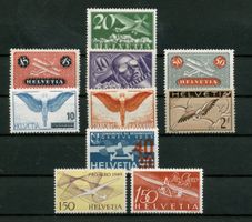 FLUGPOSTLOT MIT 24A HELLROT ETC. ALLES SAUBER *