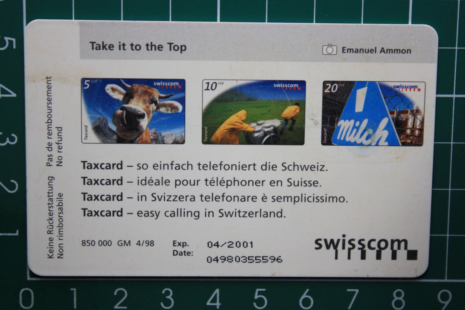 Swisscom Schede telefoniche: swisscom taxcard /geschenkkarte – Usato da Laupen BE venduto da Gufi57 1