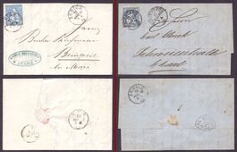 Zwei Faltbriefe mit Inhalt 1863
