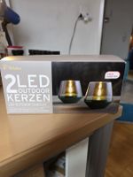 2 Tchibo LED Outdoor Kerzen warmweiss, Spritzwasserschutz 