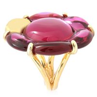 Bague BACCARAT-Paris „B Flower“ XL Cristal magenta,Argent&Or