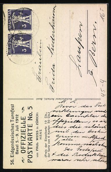 Cartes postales: Basel, 56. Eidgenössisches Turnfest 191 – D'occasion à Berlin par bartko-reher 1