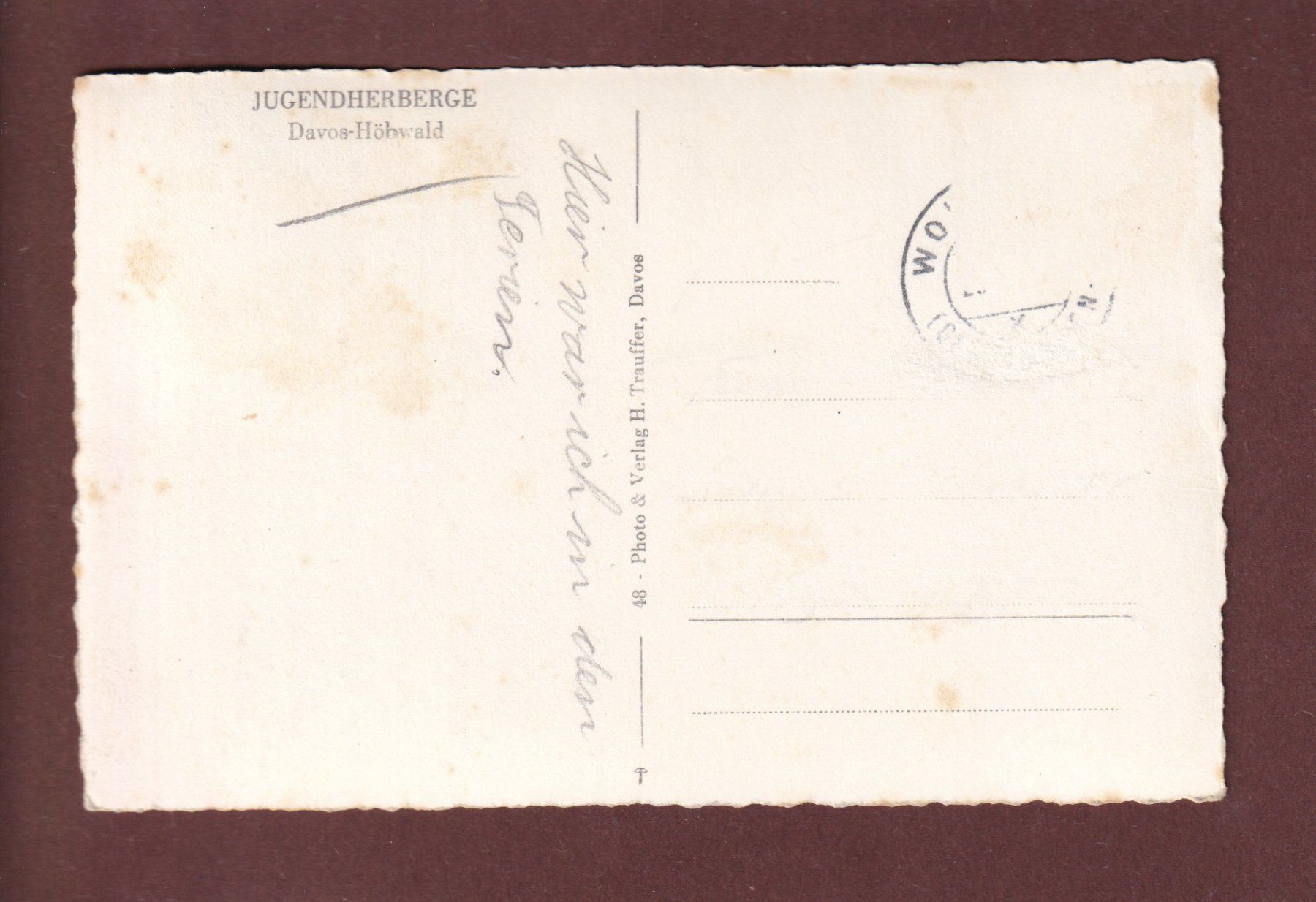 Cartoline postali: DAVOS-HÖHWALD - Jugendherberge – Usato da Pully venduto da nicecards 1