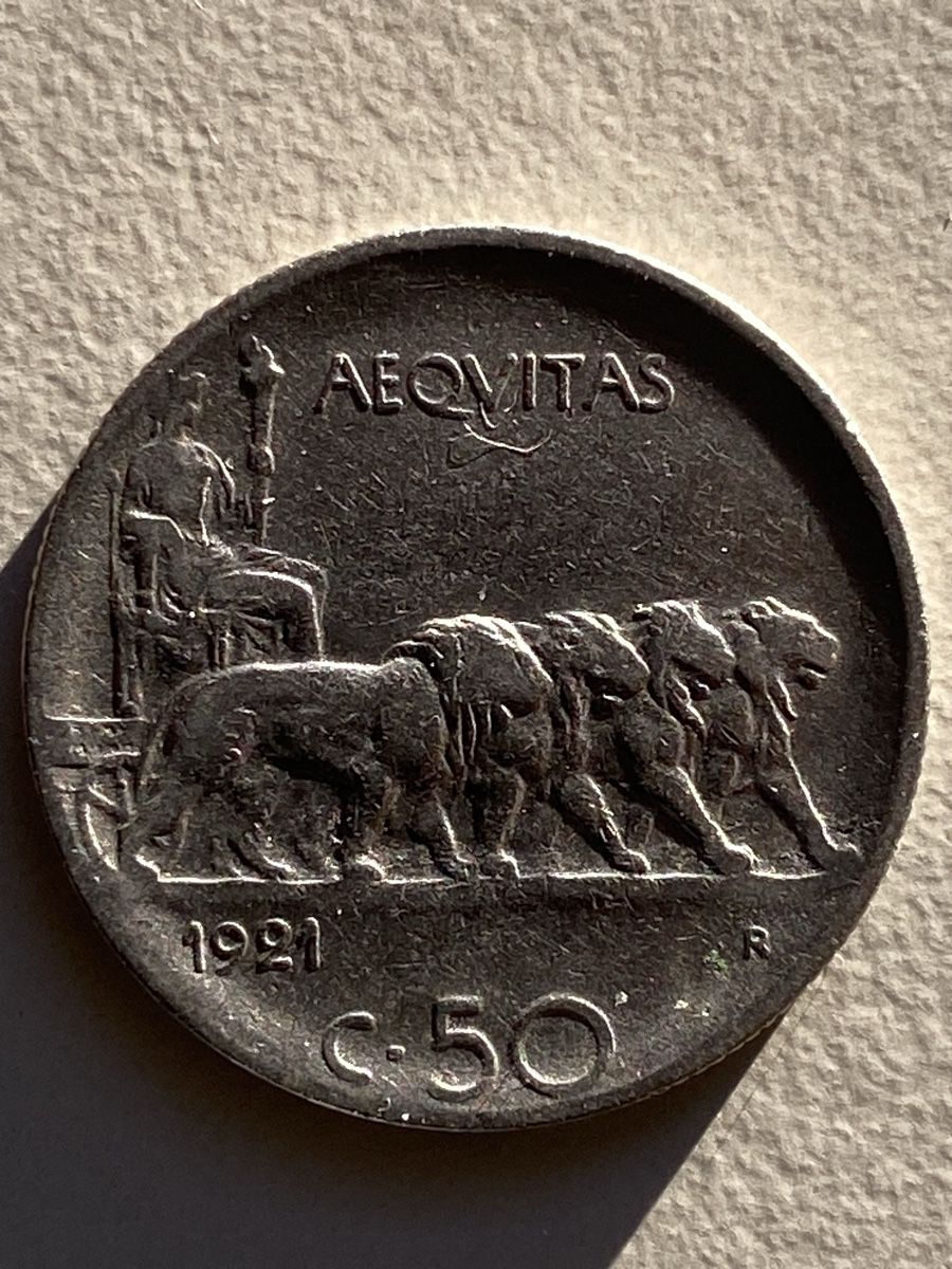 Tutti le monete: Italie - 50 centimes - 1921 - V E 3 – Usato da Payerne venduto da Mike1682