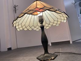 Tischlampe Glaslampenschirm St Vitus Lampe hellbraun