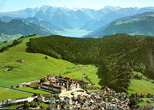 Cartoline postali: EINSIEDELN Flugaufnahme – Usato da Jona venduto da philajona